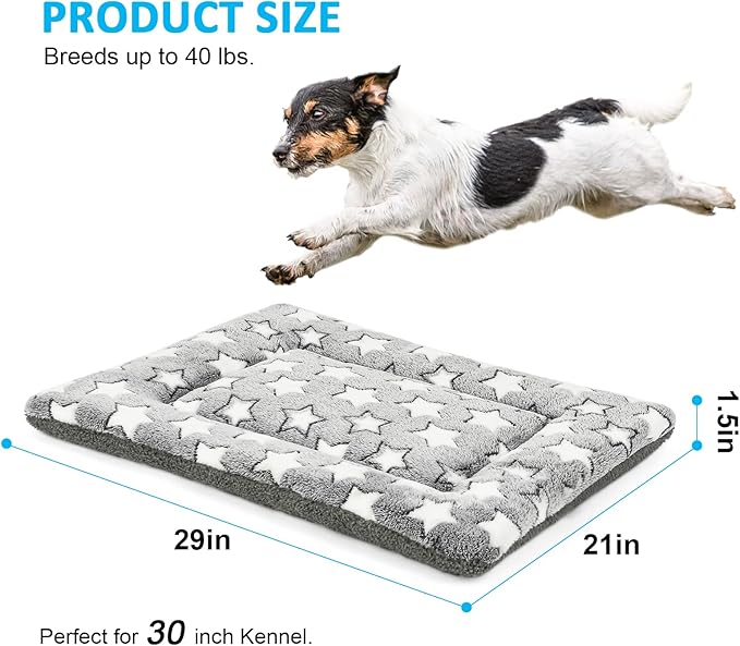 Dog Bed Mat, Machine Washable Pet Bed Pad for 30-inch Kennel, Reversible Dog Crate Pad for Medium Small Dogs, Portable and Soft Pet Bed Mat