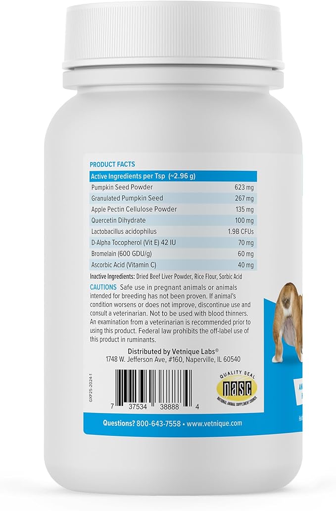 Glandex Dog Fiber Supplement Powder for Anal Glands with Pumpkin, Digestive Enzymes & Probiotics - Vet Recommended Healthy Bowels and Digestion - Boot The Scoot (Beef Liver, 2.5oz Powder)