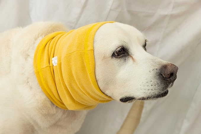 Dog Ear Wrap Hematoma (2 PCS), Ear Hematoma Dog Hoodies for Anxiety Relief Grooming Bathing Yellow+Rose L