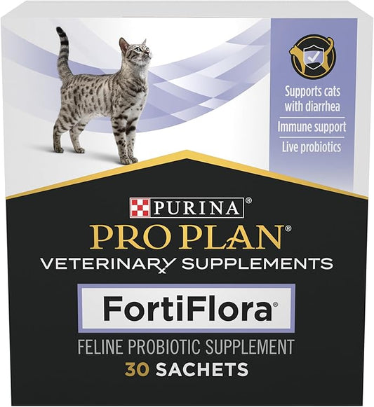 Purina Pro Plan Veterinary Supplements FortiFlora Cat Probiotic Supplement for Cats with Diarrhea - (Pack of 6) 30 ct. Boxes