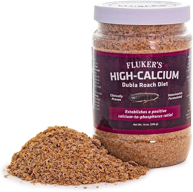 Fluker's High Calcium Dubia Roach Diet, Can Be Used as a Gut-Loading Food or Bedding, 14 oz