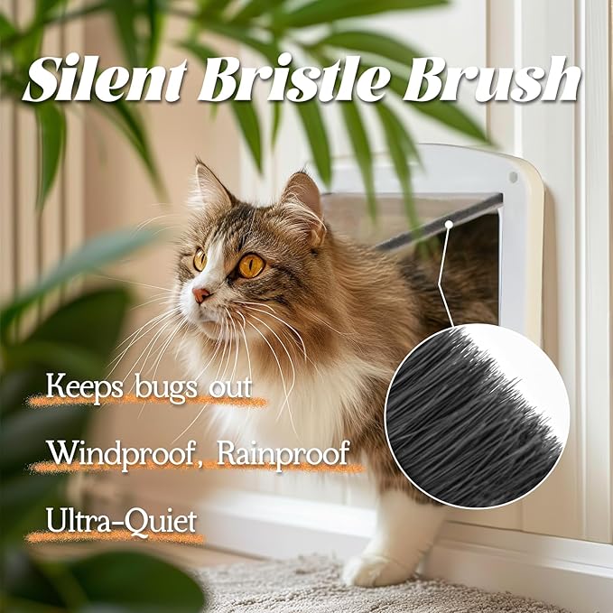 Laifug Large Cat Door (Outer Size 11.2" x 9.2"), 4 Way Locking Cat Flap Door for Interior Exterior Doors, Weatherproof Pet Door for Circumference < 23"