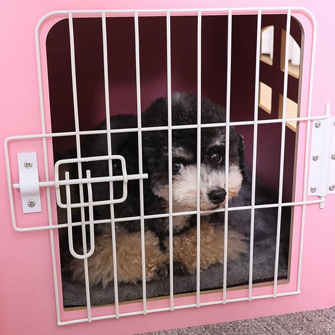 Dog House Indoor for Small Dogs or Cats, Cozy wooden design, Small indoor bed house, with Air Vents and Elevated Floor Warm Dog Cave