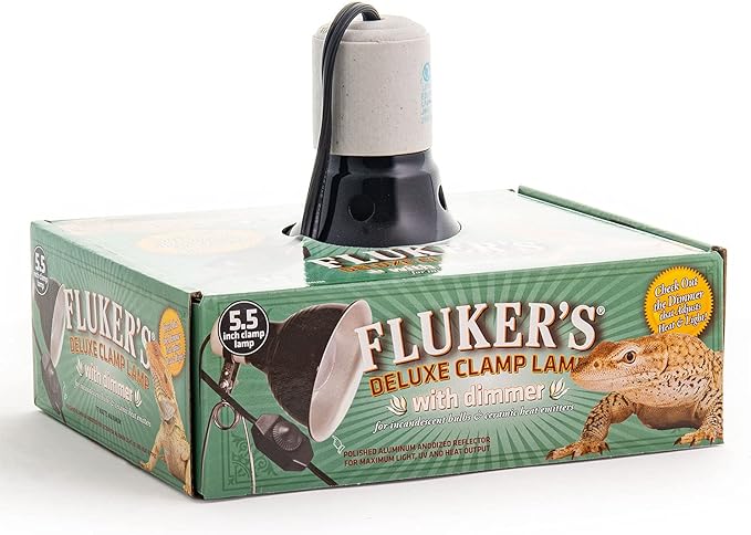 Fluker's Repta-Clamp Lamp, Heavy Duty Clamp Light For Reptiles, UL/CUL Approved, with Dimmable Switch, 5.5"