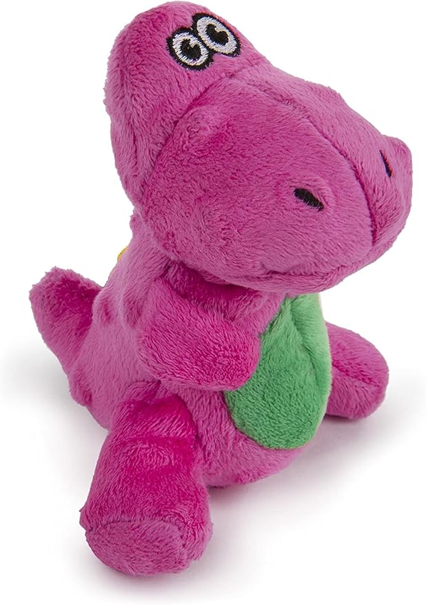 goDog Just For Me Dinos T-Rex Squeaky Plush Dog Toy, Chew Guard Technology - Pink, Mini