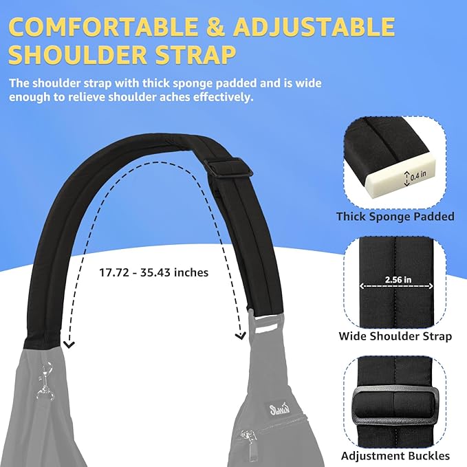 SlowTon Dog Carrier Sling - Thick Padded Adjustable Shoulder Strap Dog Carriers for Small Dogs, Puppy Carrier Purse for Pet Cat with Front Zipper Pocket Safety Belt Machine Washable (Black XS)