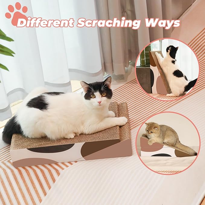 ComSaf Cat Scratcher Cardboard, Kitty Cat Scratching Pad Recycle Corrugate Scratcher Cat Scratch Bed Long Lasting Reversable (Triangle)