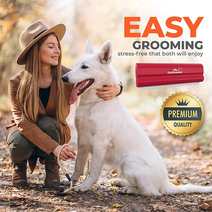 EasyGroomer Deshedding Brush for Dogs Cats | Red | Undercoat Tool for Large and Small Pets | Comb Removes Loose Dirt, Hair and Fur | Perfect Clean for Short and Long Hair Grooming Shedding