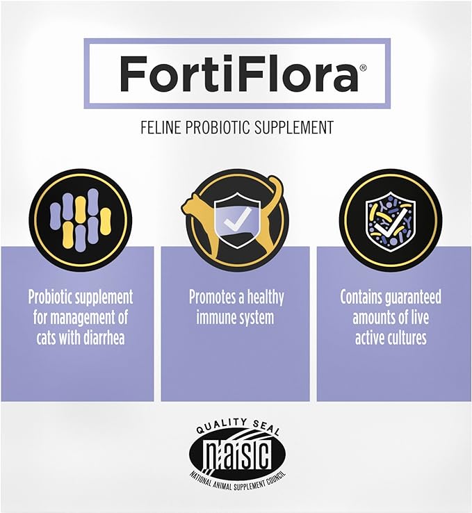 Purina FortiFlora Cat Probiotic Powder Supplement, Pro Plan Veterinary Supplements Probiotic Cat Supplement – 30 ct. box