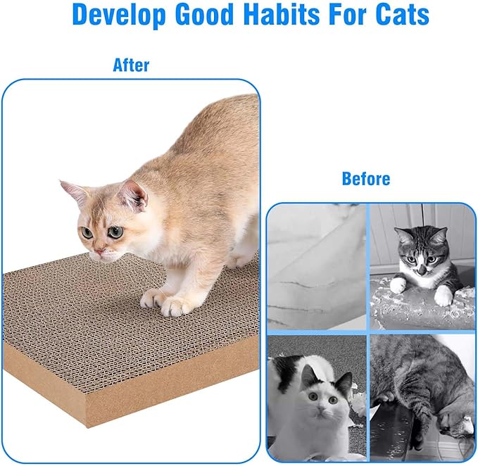 5 Packs Cat Scratcher, Cat Scratching Board for Indoor Cats and Kitten, Large Size Cat Scratching Pad, Durable&Premium Recyclable Cardboard Cat Scratcher