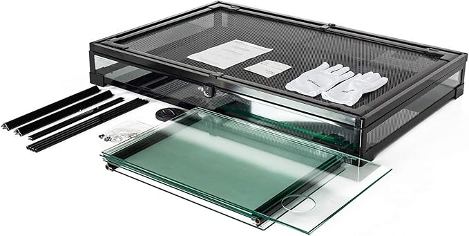 REPTI ZOO 67 Gallon Reptile Glass Terrarium, Double Hinge Door with Screen Ventilation Reptile Terrarium 36" x 24" x 18"(Knock-Down)