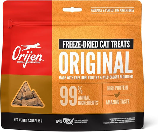 ORIJEN Original Freeze Dried Cat Treats, Grain Free Treats for Cats, Raw Animal Ingredients, 1.25oz