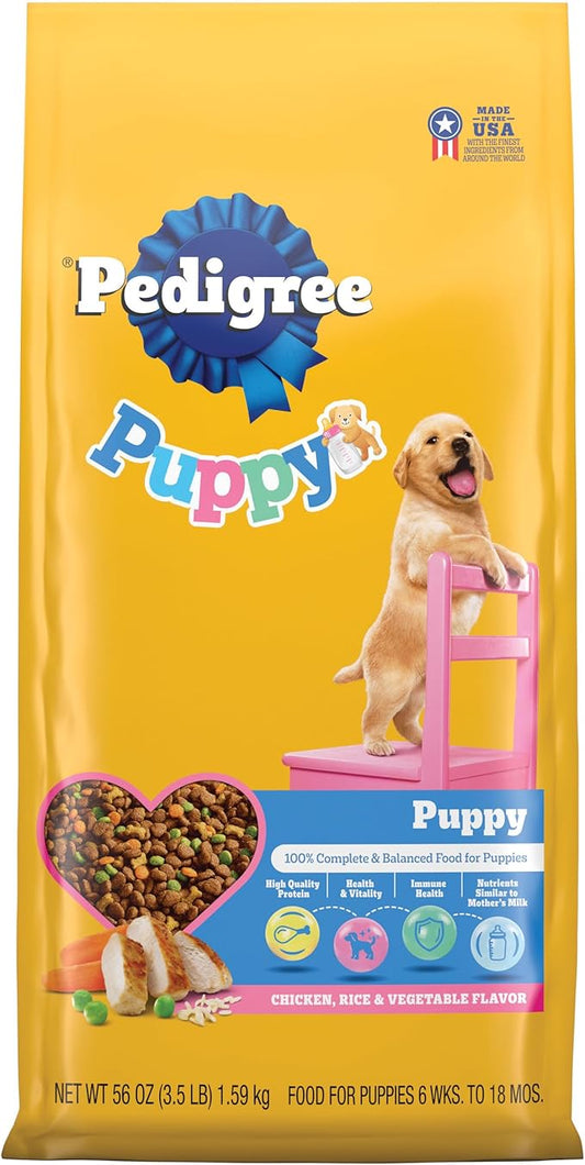 Pedigree Puppy Dry Puppy Food, Chicken, Rice, and Vegetable Flavor, 3.5 lb. Bag