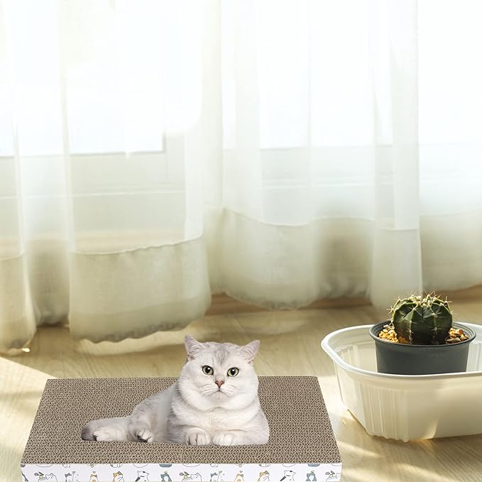 Cat Scratcher Cardboard 5 PCS Cat Scratch Pad Reversible Scratcher Texture Design Durable Cat Scratching Pad