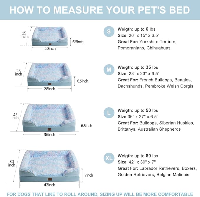 WNPETHOME Waterproof Dog Beds for Extra Large Dogs, Orthopedic XLarge Dog Bed with Sides, Big Dog Couch Bed with Washable Removable Cover, Pet Bed Sofa with Non-Slip Foam for Sleeping