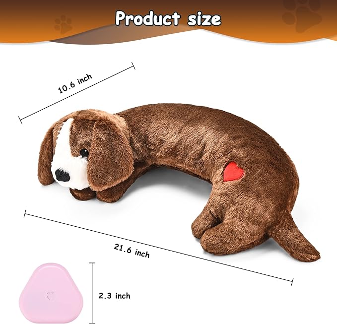 Heartbeat Toy Puppy Heartbeat Stuffed Animal Heartbeat Plush Toy for Puppy, Dog Heartbeat Toy for Pet Anxiety Relief Behavioral Sleep Aid Crate Kennel Training Puppy Cuddly Comfort Toy…