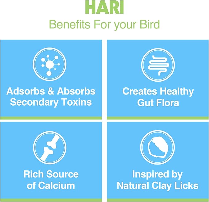 Hari Hagen Clay-Cal Bentonite Clay Supplement for All Birds, Absorbs Toxins, Helps Gut Flora and Source of Calicum, 1.27 lb Bag