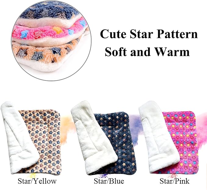 Pet Blanket Premium Fluffy Flannel Cushion Soft and Warm Mat for Dogs Cats Small Size Animal Pink Stars