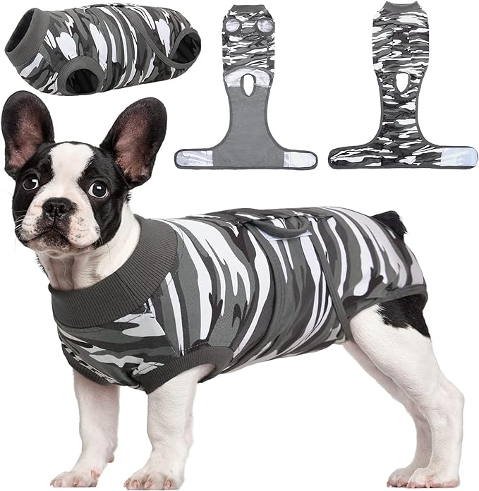 Kuoser Recovery Suit for Dogs Cats After Surgery, Professional Pet Recovery Shirt Dog Abdominal Wounds Bandages, Substitute E-Collar & Cone,Prevent Licking Dog Onesies Pet Surgery Recovery Suit