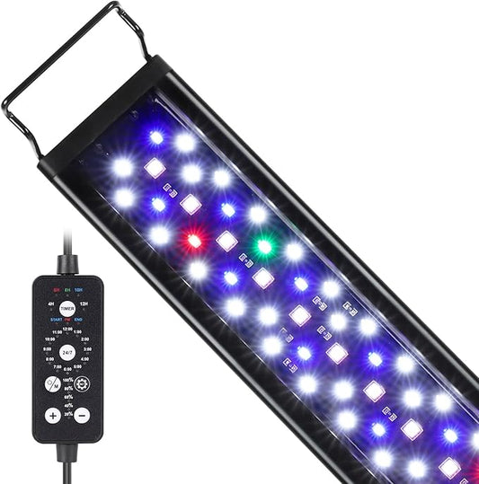 hygger 36W 24/7 Lighting Aquarium LED Light, Sunrise-Daylight-Moonlight and DIY Mode, Adjustable Timer/Brightness/Color Full Spectrum Aquarium Light with Extendable Bracket for 36-42 Inch Fish Tank
