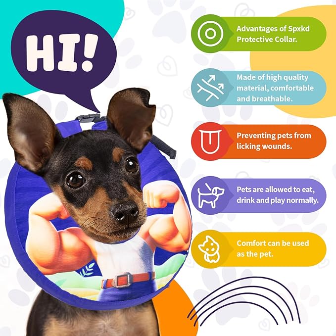 Large Dog Cone Collar for Dogs and Cats Inflatable Dog Donut Collar for After Surgery Recovery Soft Dog Cone for Small Medium Large Dogs Does not Impede Vision