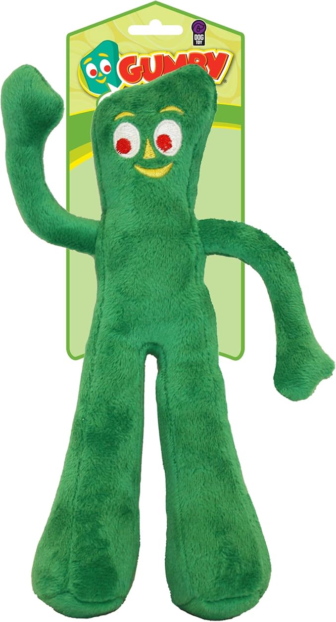 Multipet Gumby Plush Filled Dog Toy, Green, 9 inch (Pack of 1)