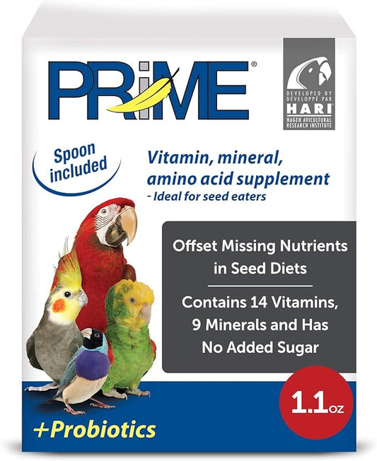 Hari Hagen Prime Parrot Vitamin, Mineral and Amino Acid Supplement for Seed Eating Birds, 1.1 oz