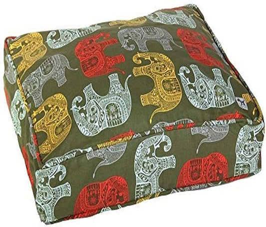 Molly Mutt Washable Dog Bed Cover, Cotton Dog Bed Cover, Elephant Parade, Medium/Large, 27 Inch
