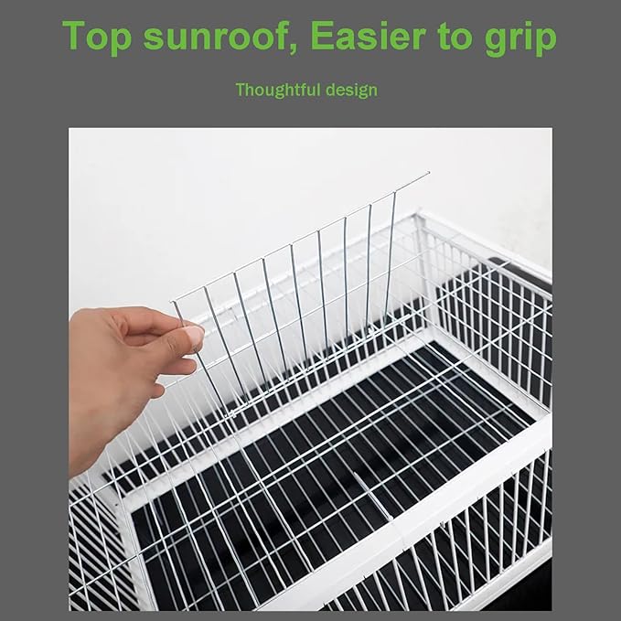 Pigeon Trap Pigeon Cage with One Way Entrance Four Door, Bird Cage with Escape-Proof Design for Sparrows, Quails, Small Bird, Chick and Duckling (23.6”L x 15.75” W x 10.24 ”H)