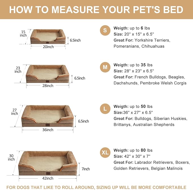 WNPETHOME Waterproof Dog Beds for Extra Large Dogs, Orthopedic XLarge Dog Bed with Sides, Big Dog Couch Bed with Washable Removable Cover, Pet Bed Sofa with Non-Slip Foam for Sleeping