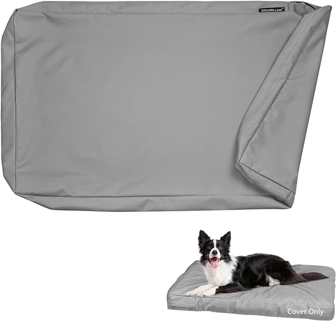 Waterproof Dog Bed Cover Canvas Washable Dog Crate Pad Replacement Cover, 48Lx36Wx4H inch, Gray