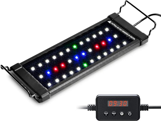 NICREW ClassicLED Plus LED Aquarium Light with Timer, 10 Watts, for 12 to 18 Inch Fish Tank Light, Daylight and Moonlight Cycle, Brightness Adjustable