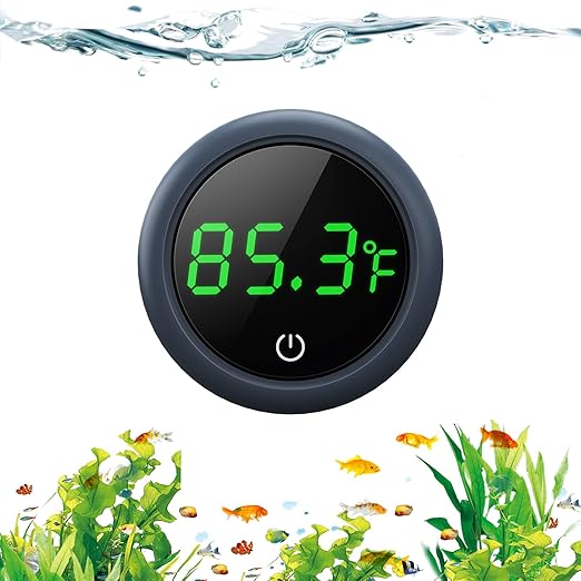 Fish Tank Digital Thermometer Accurate LED Display to ±0.9°F Tank Thermometer Aquarium Temperature Measurement Suitable for Fish, Axolotl, Turtle or Aquatic