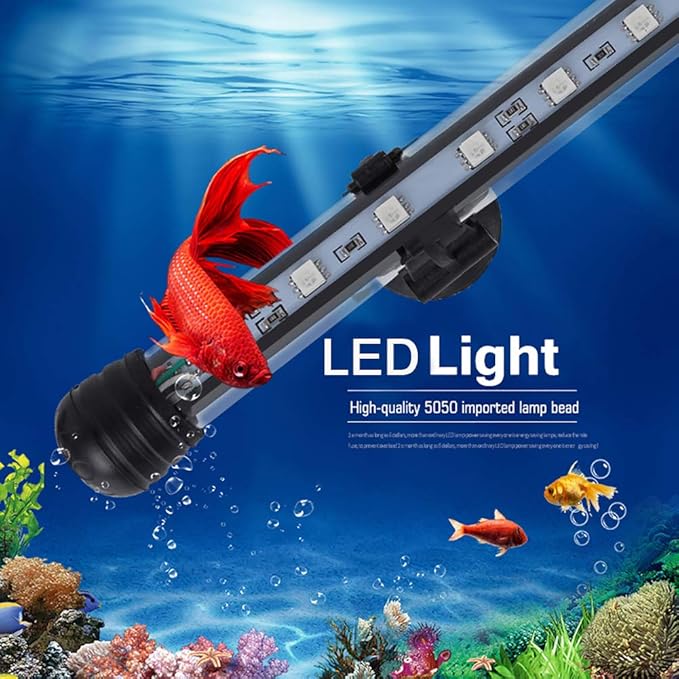 MQ 30 in Submersible LED Aquarium Light, 11W Color Changing Fish Tank Light with Remote Control, IP68 Crystal Glass 36 LEDs Lights Bar, for Fish Tank 33-40 inch
