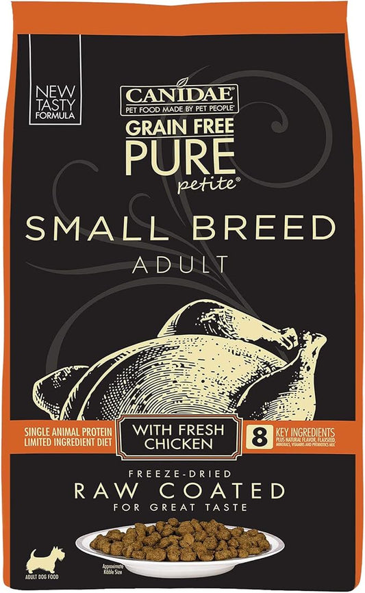 CANIDAE PURE Petite Freeze-Dried raw coated Recipe with Real Chicken Dog Dry 10 lbs.