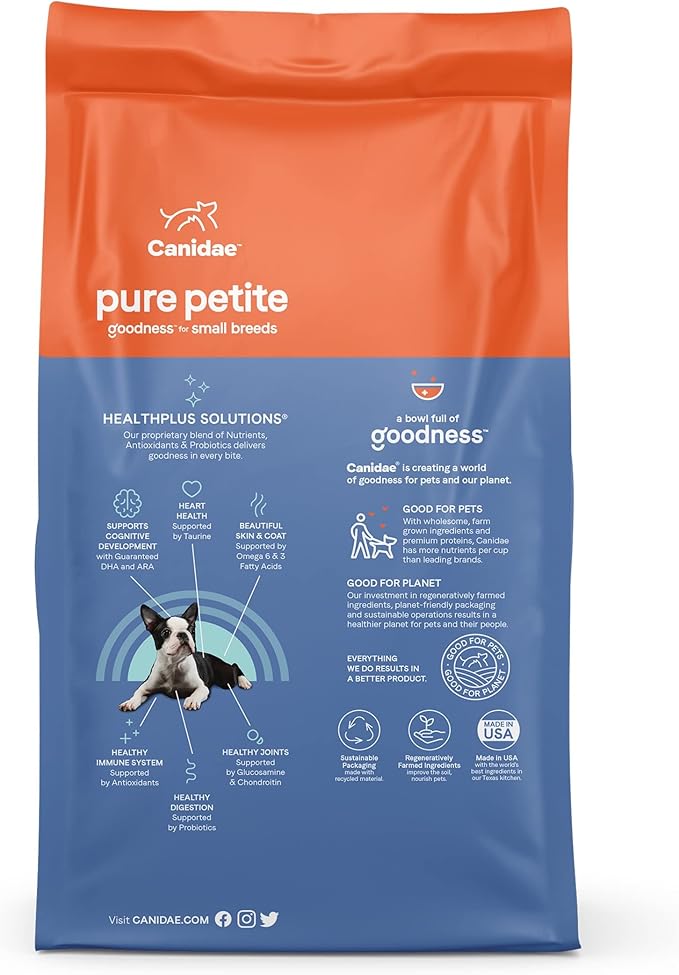 Canidae Pure Petite Premium Freeze-Dried Raw Coated Puppy Food for Small Breeds, Real Salmon Recipe, 10 lbs, Grain Free