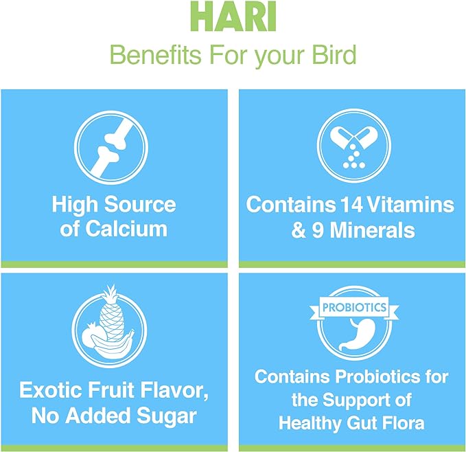 Hari Hagen Prime Parrot Vitamin, Mineral and Amino Acid Supplement for Seed Eating Birds, 1.1 oz