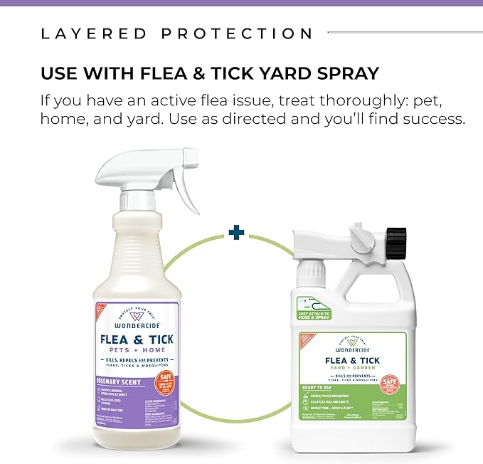 Wondercide - Flea, Tick & Mosquito Spray for Dogs, Cats, and Home - Flea and Tick Killer, Control, Prevention, Treatment - with Natural Essential Oils - Pet and Family Safe - Rosemary 32 oz