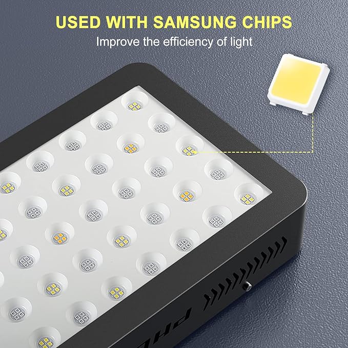 Phlizon 165W Dimmable Full Spectrum Aquarium LED Light Fish Tank LED Reef Decoration Light for Saltwater Freshwater Fish Coral Reef (16"x8"x2.4")