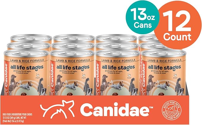 Canidae All Life Stages Premium Wet Dog Food for All Breeds, All Ages, Lamb & Rice Recipe, 13 oz. (Case of 12)