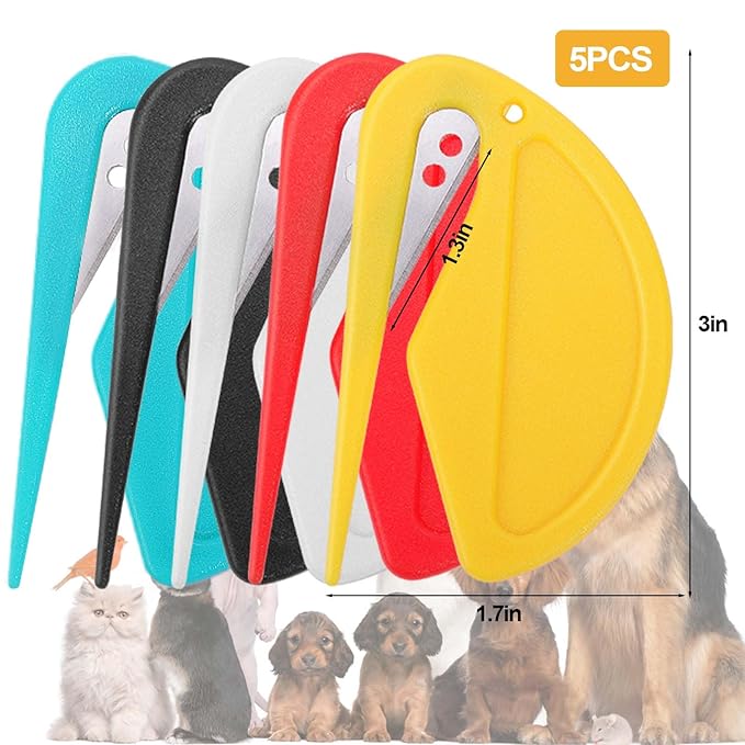 5 Pcs Knotting Comb Pet Grooming Tool, De Knotting Comb for Dog,Cats,2024 Multifunctional Pet Hair Shedding Tool Supplies for Removing Tangled and Loose Hair