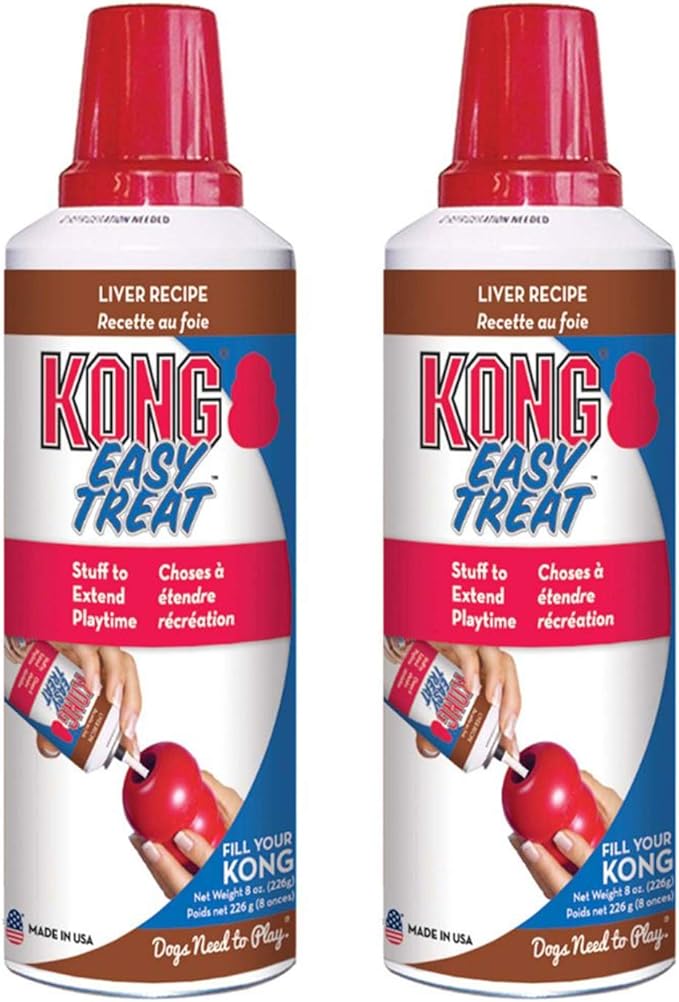 KONG - Easy Treat - Dog Treat Paste - Liver - 8 ounce (Best used Classic Rubber Toys) - 2 Pack