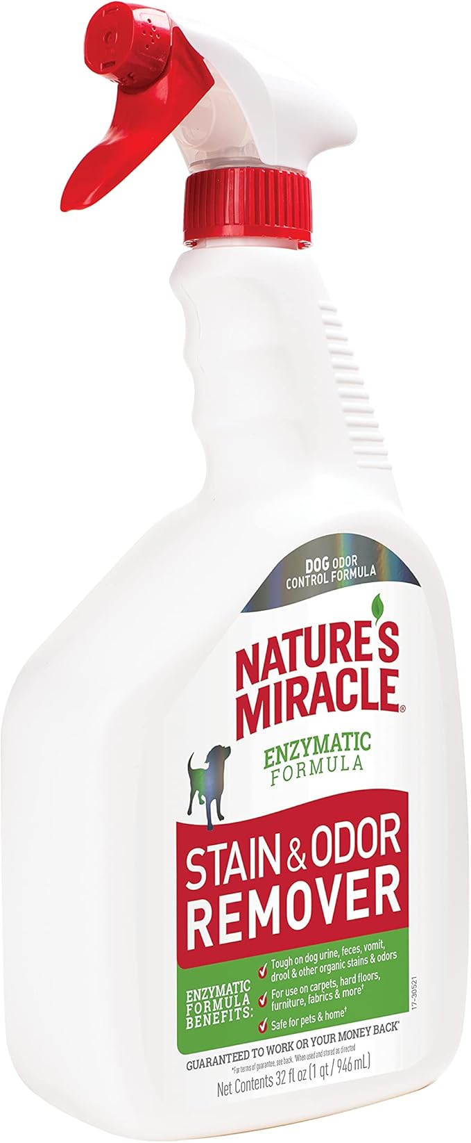 Nature's Miracle Dog Stain and Odor Remover, Everyday Mess Enzymatic Formula, 32 fl oz (Pack of 2)