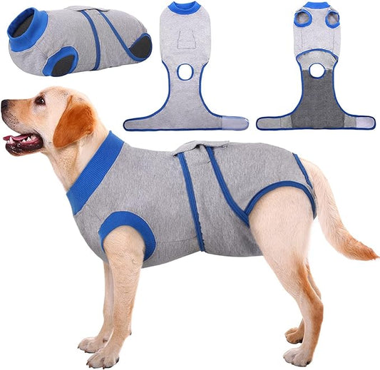 Kuoser Recovery Suit for Dogs Cats After Surgery, Professional Pet Recovery Shirt Dog Abdominal Wounds Bandages, Substitute E-Collar & Cone,Prevent Licking Dog Onesies Pet Surgery Recovery Suit