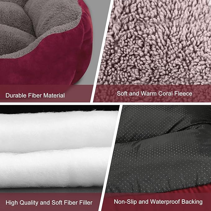 PUPPBUDD Dog Beds for Medium Dogs, Washable Dog Bed Comfortable and Breathable Pet Bed Rectangle Warming Dog Bed for Medium Dogs