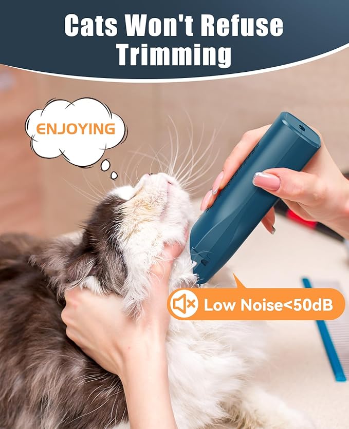 oneisall Pet Clipper for Cat Matted Hair, Pet Shaver for Cats Quiet Pet Hair Clippers Cordless Cat Clippers for Matted Hair Cat Clippers for Long Hair