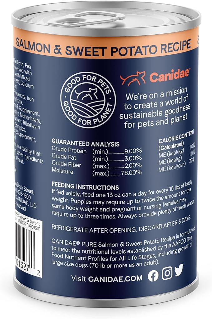 CANIDAE® PURE Salmon & Sweet Potato Recipe Dog Wet (12) 13 oz.