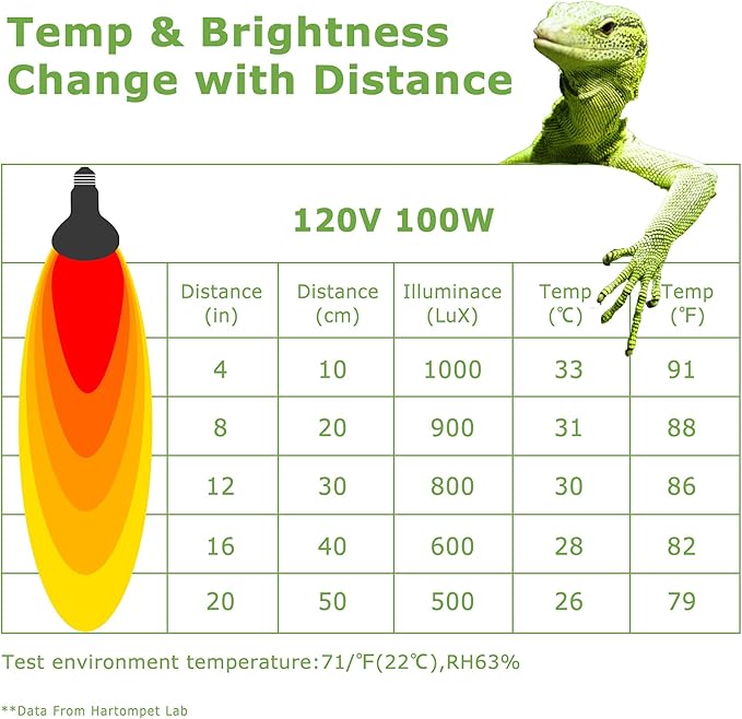 Reptile Heat Lamp Bulbs 100W E26 - UVA Basking Spot Light for Reptiles - Simulated Sunlight Terrarium Heat Lamps - Ideal for Bearded Dragon, Lizard, Tortoise, chickss and More | Pack of 2