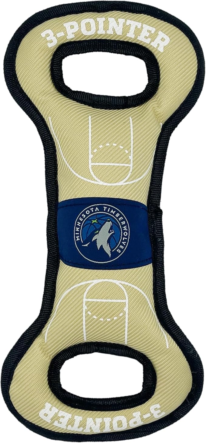 Pets First NBA Minnesota Timberwolves Field Toy. - Tough Nylon Pet Toy with Double Trim Stitching & Inner Squeaker, One Size