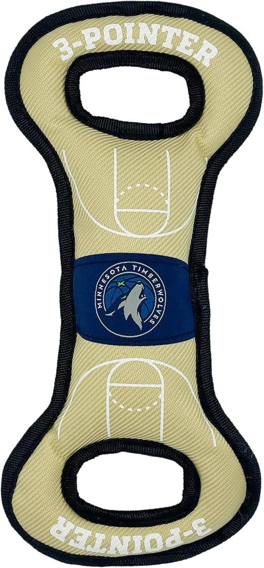 Pets First NBA Minnesota Timberwolves Field Toy. - Tough Nylon Pet Toy with Double Trim Stitching & Inner Squeaker, One Size